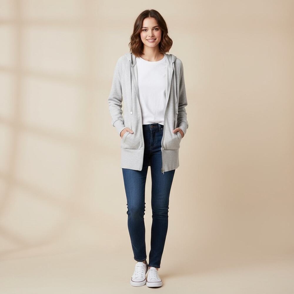 Victoria’s Secret Hoodie Womens Small Full Zip Longline Sweatshirt